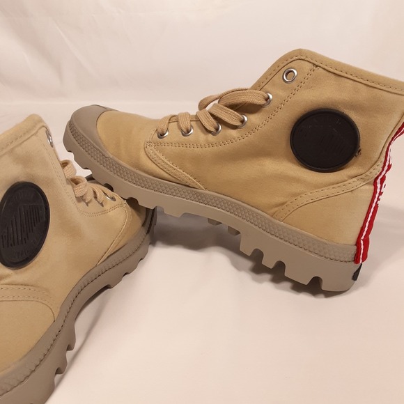 Palladium Pampa Womans Hi Dare Boots Desert Sz.8 Beige Canvas Unisex Outdoor main image 9